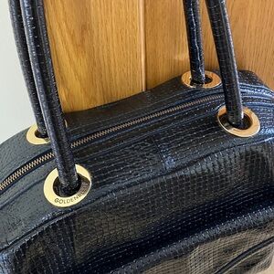 Goldenbleu Black Patent Leather Handbag